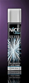 Nice  View лак для волос с блестками 75ml (12шт) серебро